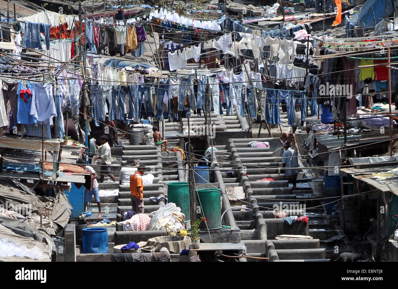 Die Dhobi Ghats in Mumbai, Indien Stockfoto