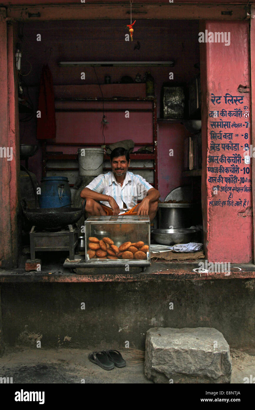 Garküche in Jaipur, Indien Stockfoto