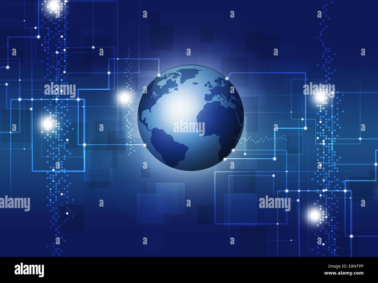 abstrakte Technologie- und Business-Konzept-Informationen-Hintergrund Stockfoto