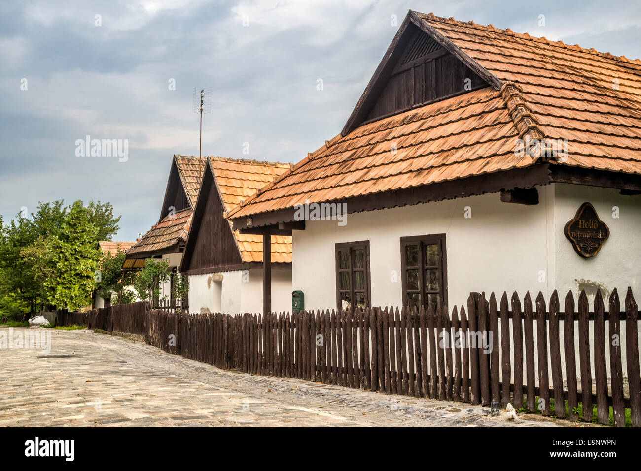 Historische Häuser in Holloko, Paloc ethnographische Dorf, UNESCO-Weltkulturerbe, Cserhat Hills, nördlichen Hochland, Ungarn Stockfoto