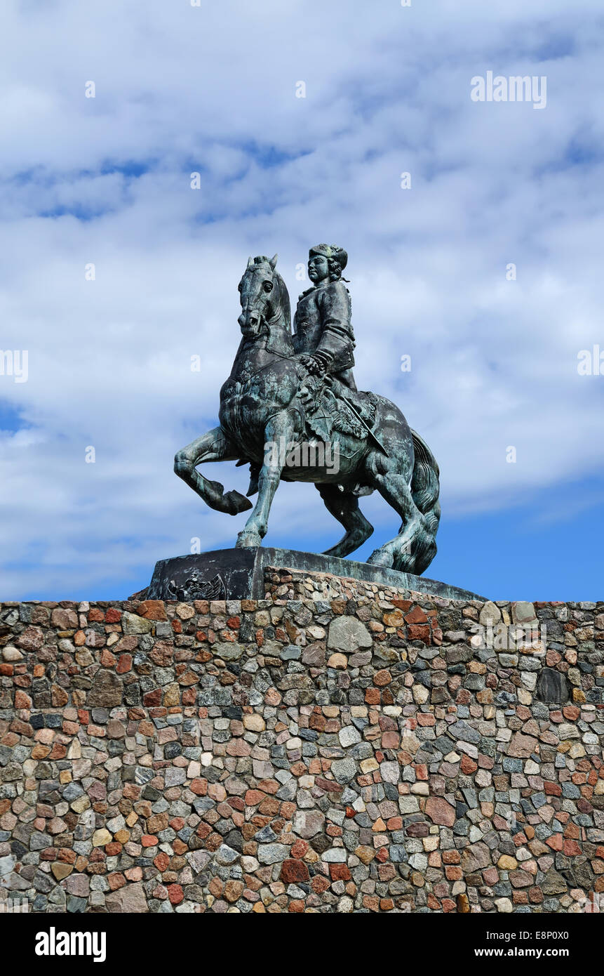 Reiterstatue von Kaiserin Elizabeth Petrovna. Baltiysk (bis 1946 Pillau), Russland Stockfoto