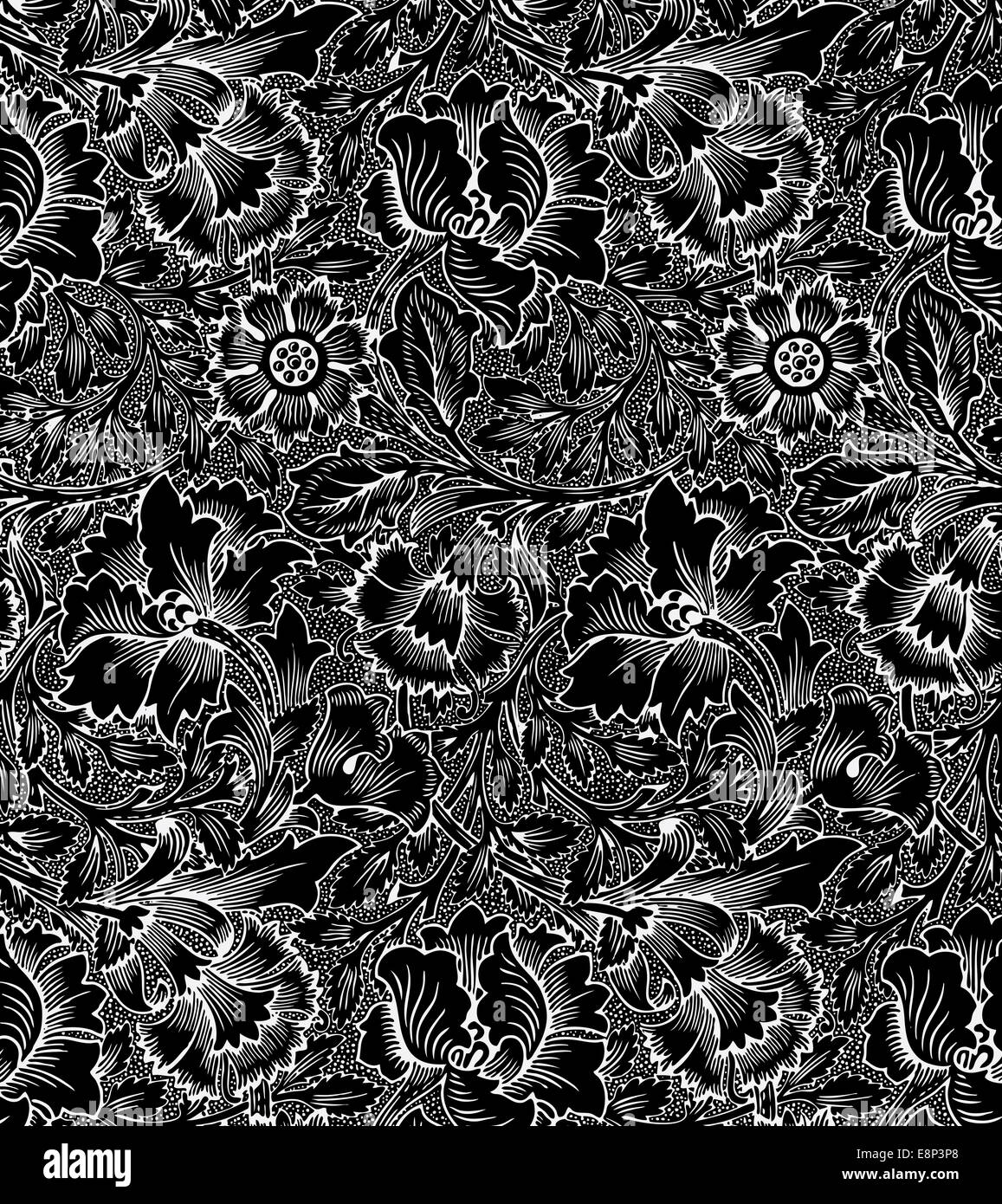 Elegant und stilisierten floralen Damast ornamentalen Hintergrund Stockfoto