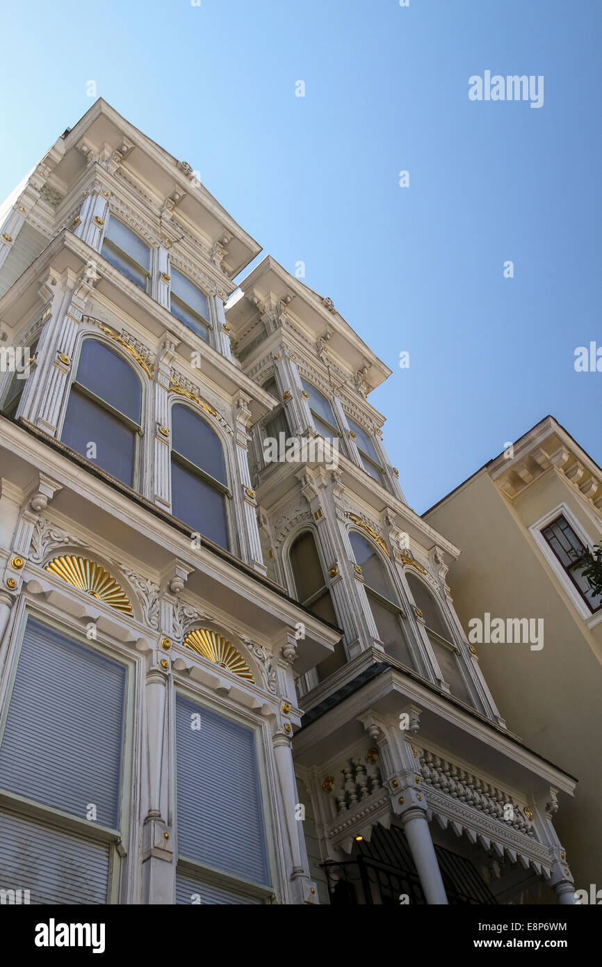 Viktorianische Architektur, Lower Pacific Heights, San Francisco, Kalifornien Stockfoto