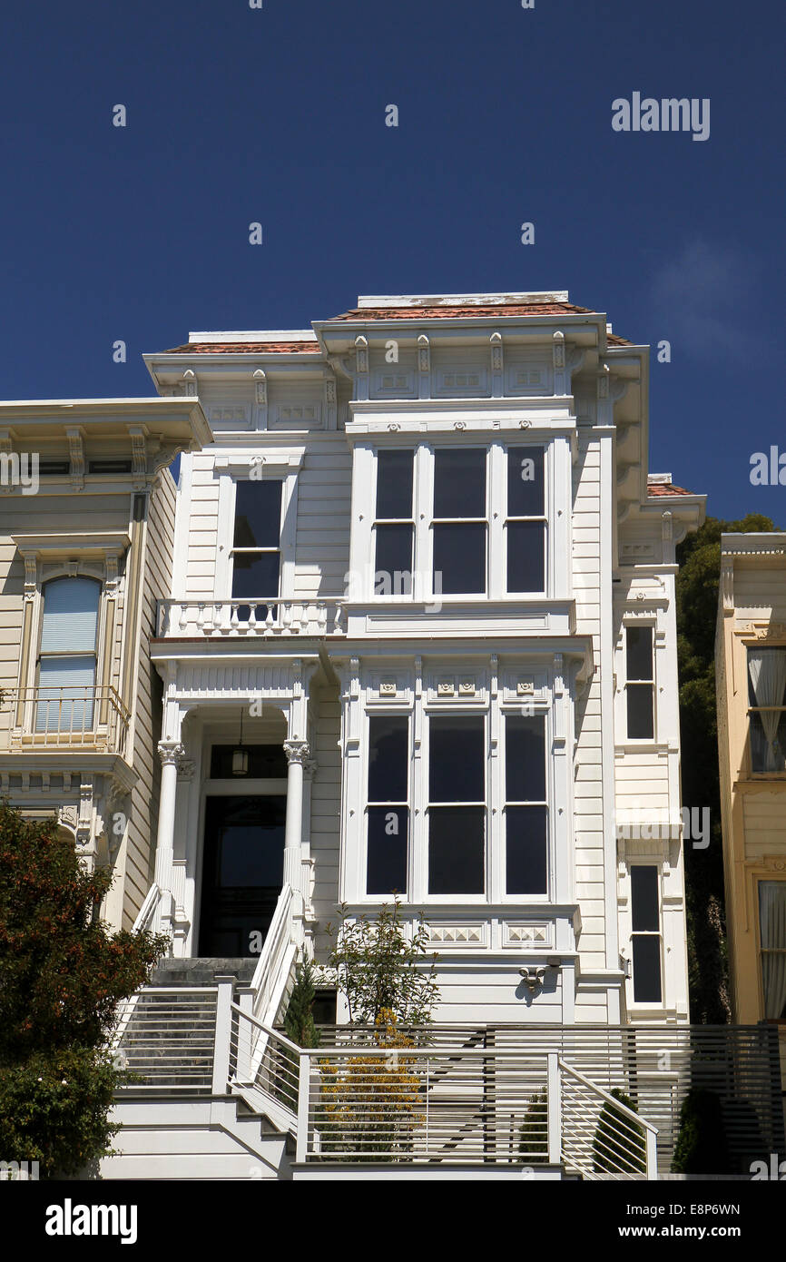 Viktorianische Architektur, Lower Pacific Heights, San Francisco, Kalifornien Stockfoto