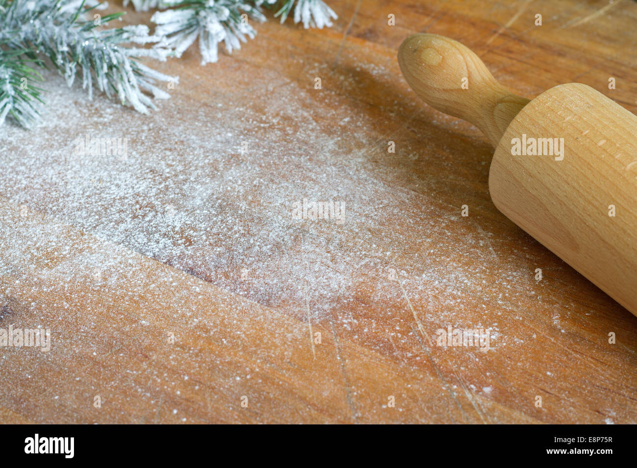 Weihnachts-Essen, Backen und Kochen Hintergrund Konzept abstrakt Stockfoto