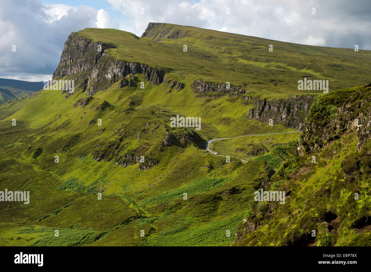 Quiraing Berglandschaft der Trotternish Ridge auf der Insel Skye, Innere Hebriden, Schottland, Vereinigtes Königreich Stockfoto