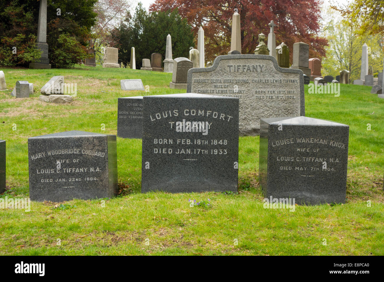 Louis Comfort Tiffany Grab Green-Wood Cemetery Stockfoto