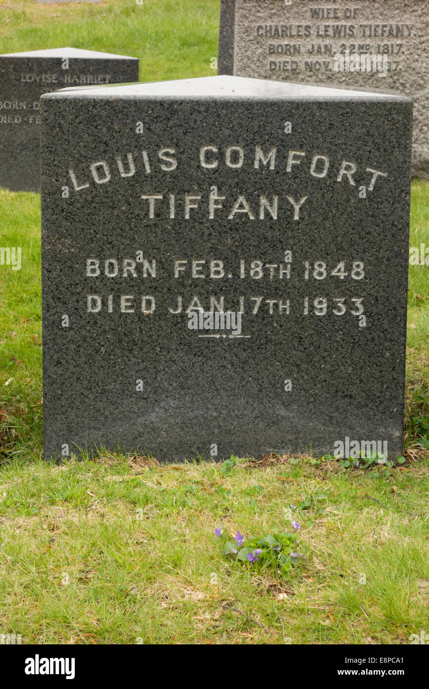 Louis Comfort Tiffany Grab Green-Wood Cemetery Stockfoto