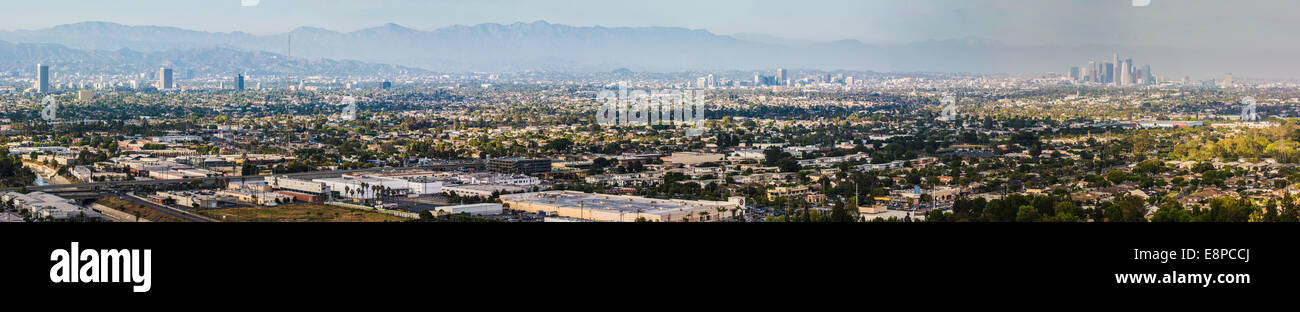 Panorama der Los Angeles Gegend von Baldwin Hills Scenic Overlook, Los Angeles, Kalifornien, USA Stockfoto
