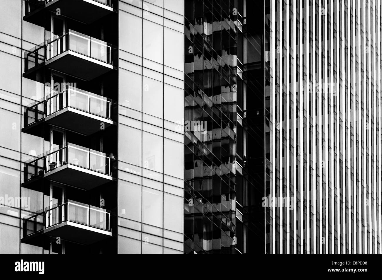 Moderne architektonische Details in Philadelphia, Pennsylvania. Stockfoto