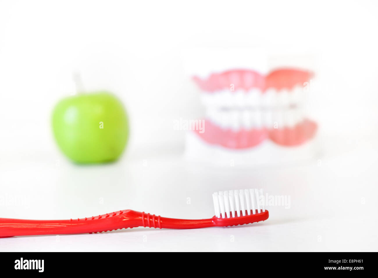Saubere und gesunde Zähne-Konzept Stockfoto