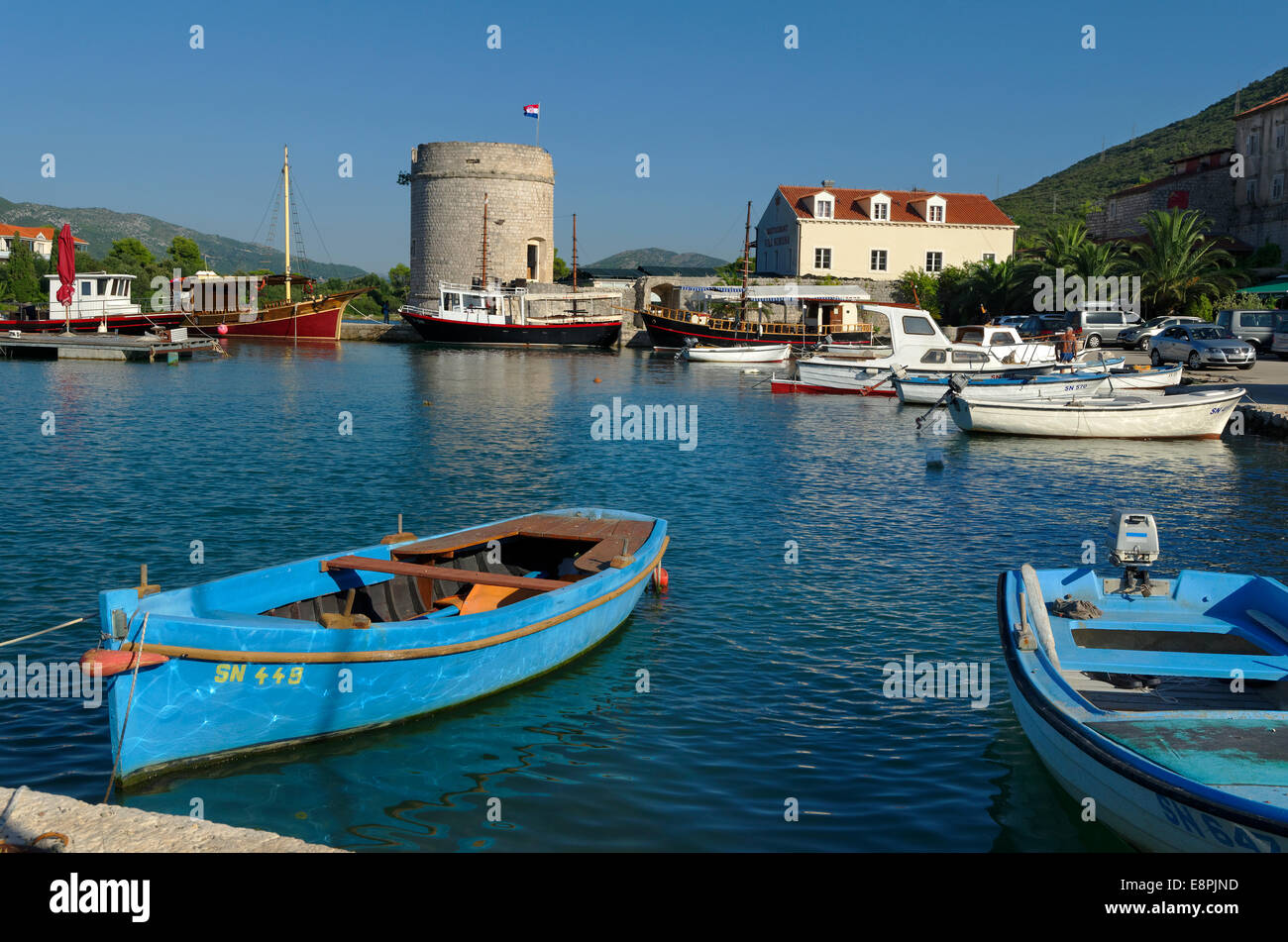 Hafen von Mali Ston, Kroatien Stockfoto