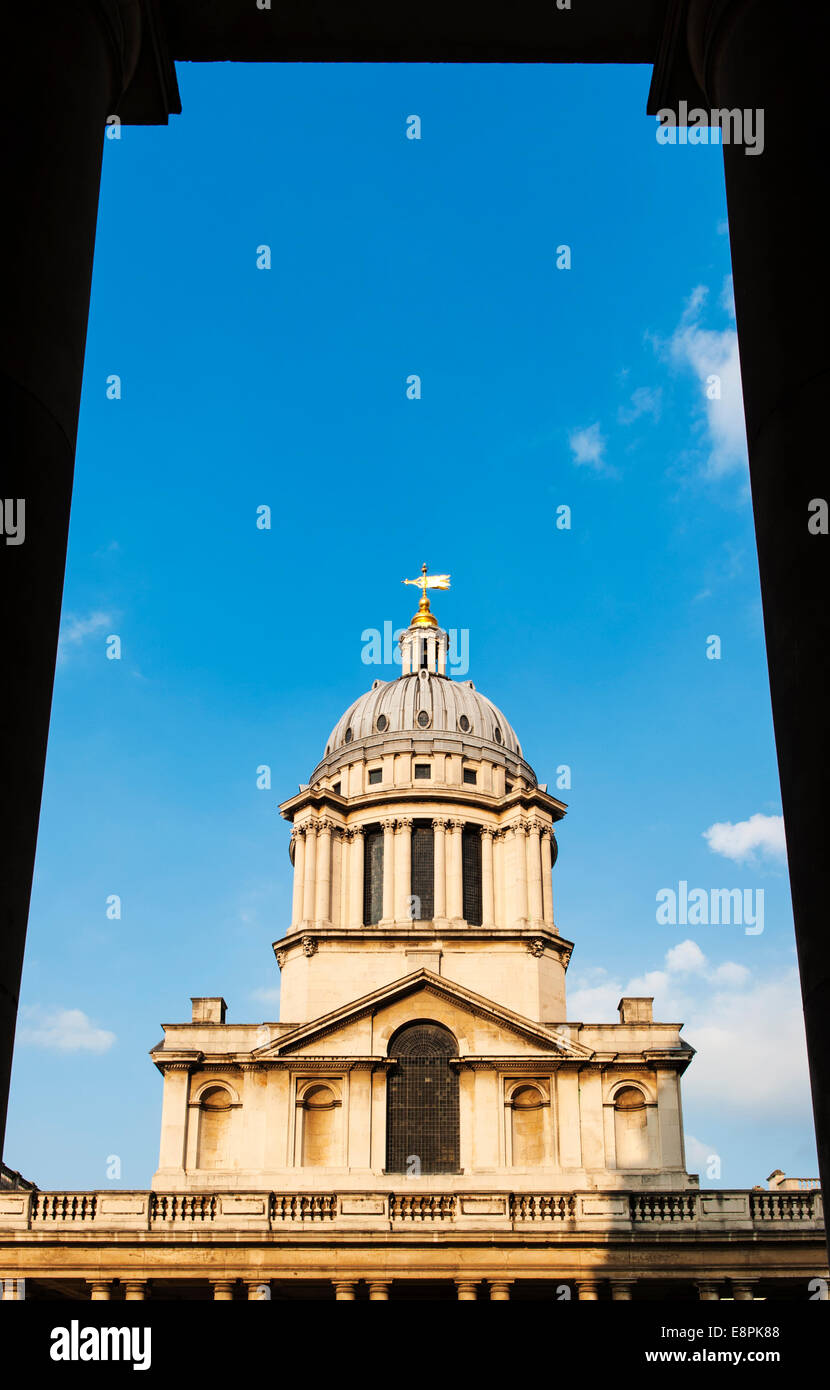 Das ehemalige Royal Naval College, entworfen von Sir Christopher Wren, jetzt eine Universität Stockfoto