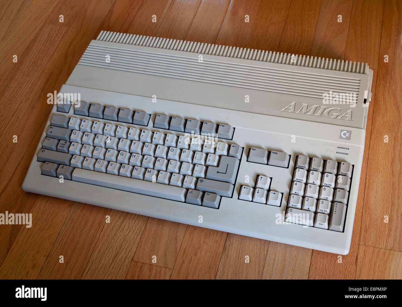 Ein Oldtimer Commodore Amiga 500 Computer. Stockfoto