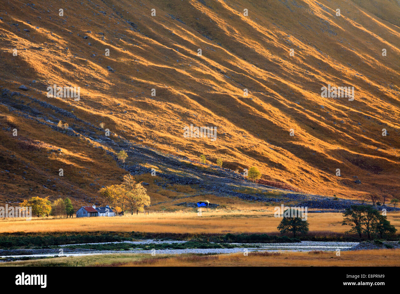 Einem abgelegenen Gehöft in Glen Etive, Schottland Stockfoto