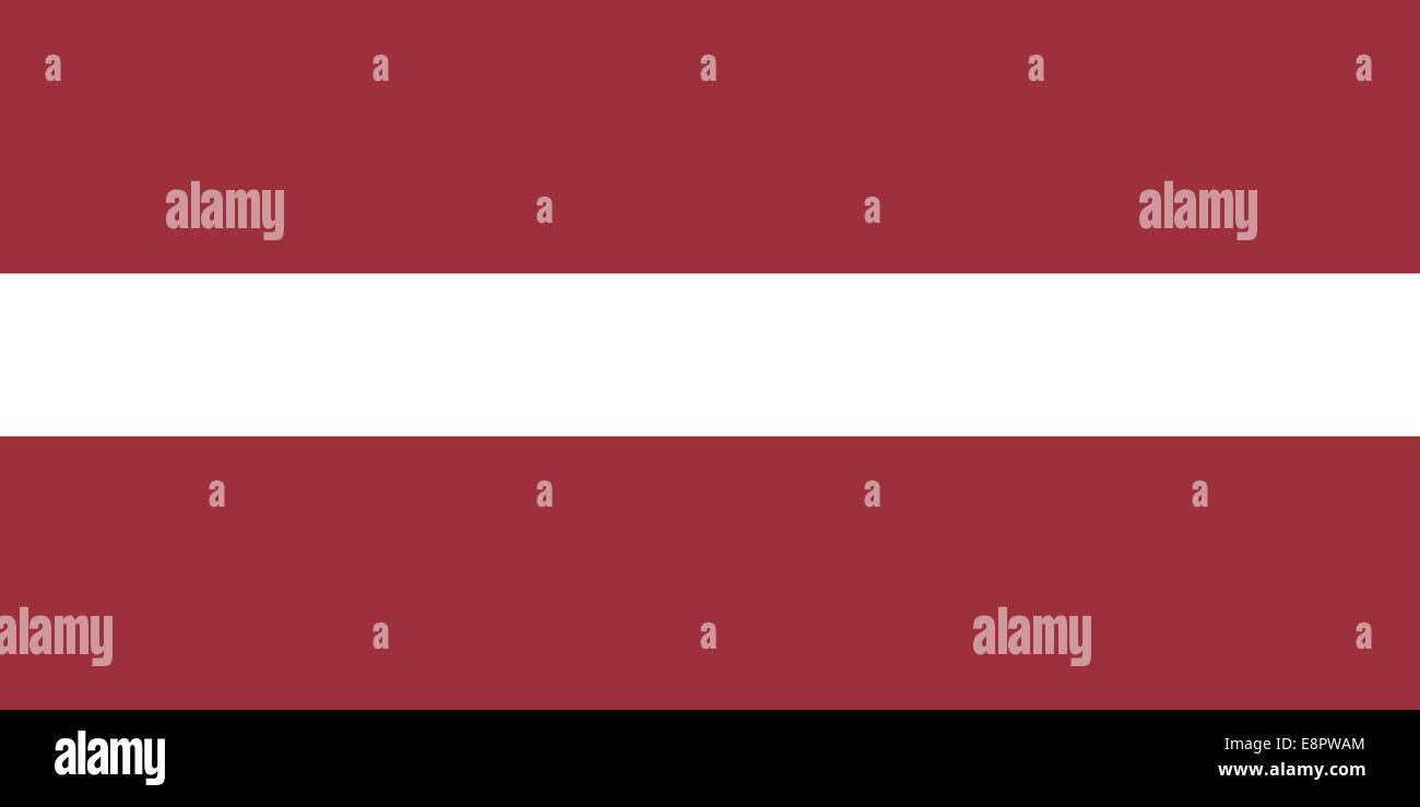 Flagge Lettlands - Standardverhältnis lettischer Flagge - True RGB-Farbmodus Stockfoto