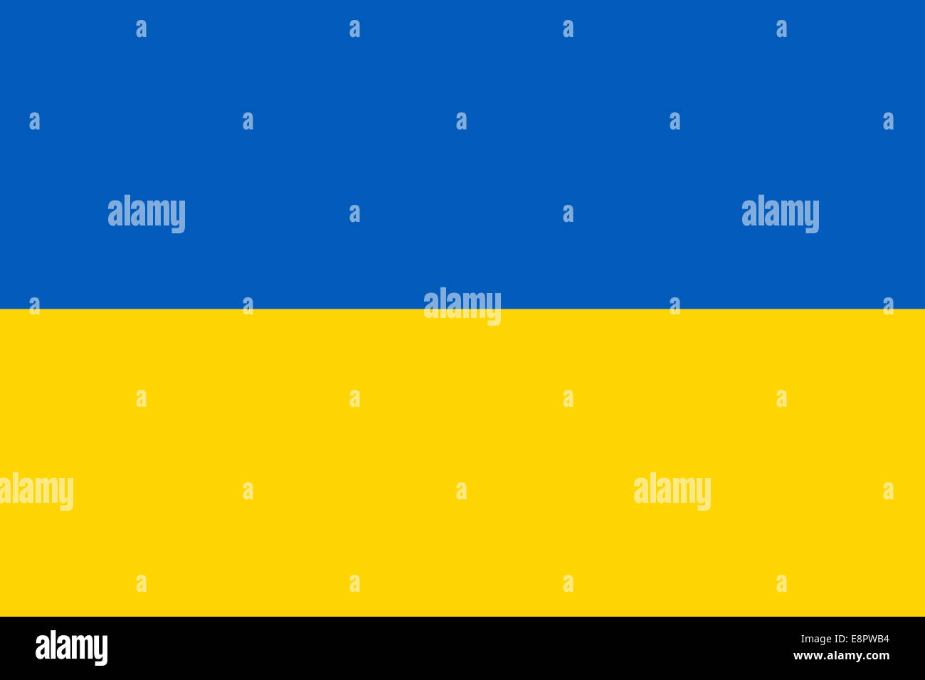 Flagge der Ukraine - Standardverhältnis ukrainische Flagge - True RGB-Farbmodus Stockfoto