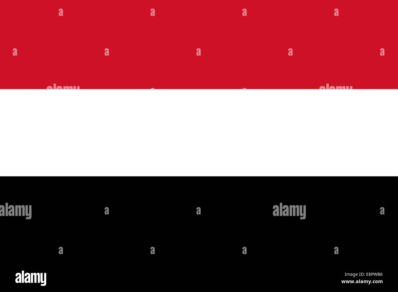 Flagge des Jemen - Jemenite Flag Standard Ratio - True RGB Color Mode Stockfoto