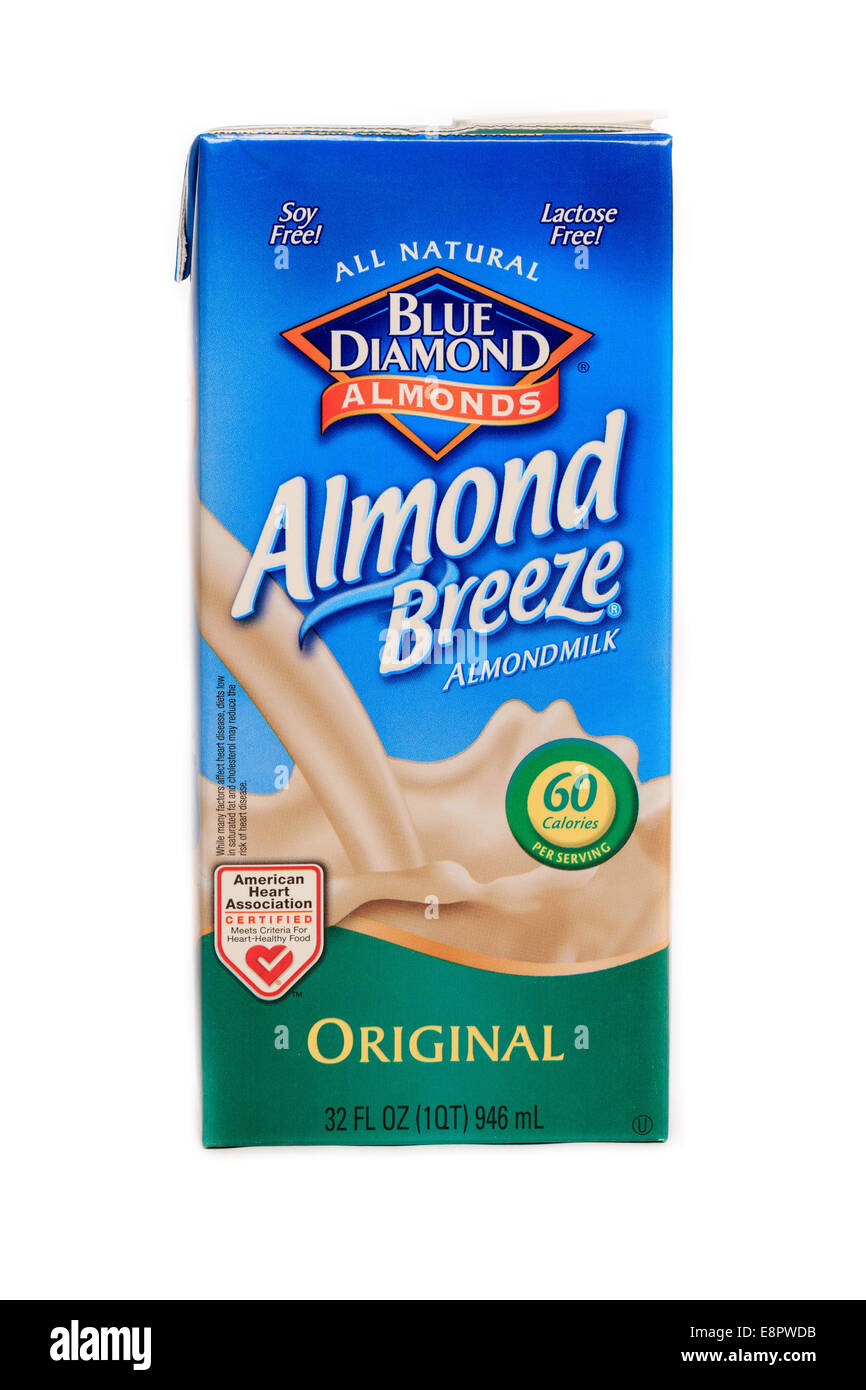 Blue Diamond Mandeln Brise Almondmilk Original Geschmack Stockfoto