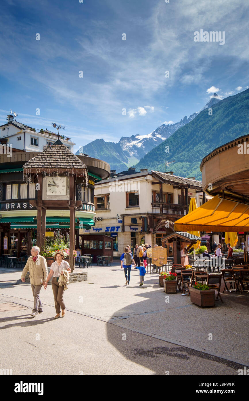 Chamonix Innenstadt im Sommer, Frankreich, Europa Stockfoto