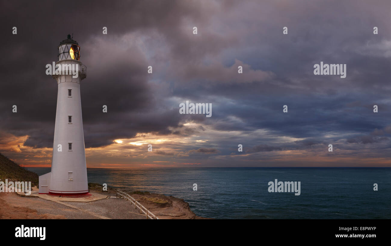 Castle Point Lighthouse, Sunrise, Wairarapa Neuseeland Stockfoto