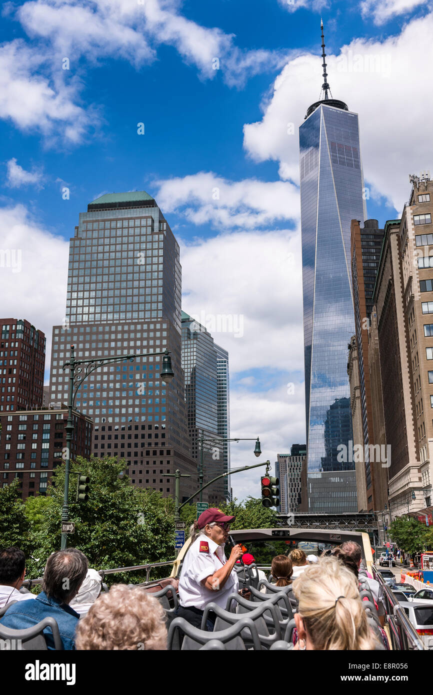 Die unverwechselbare Skyline von Lower Manhattan, New York City - USA Stockfoto