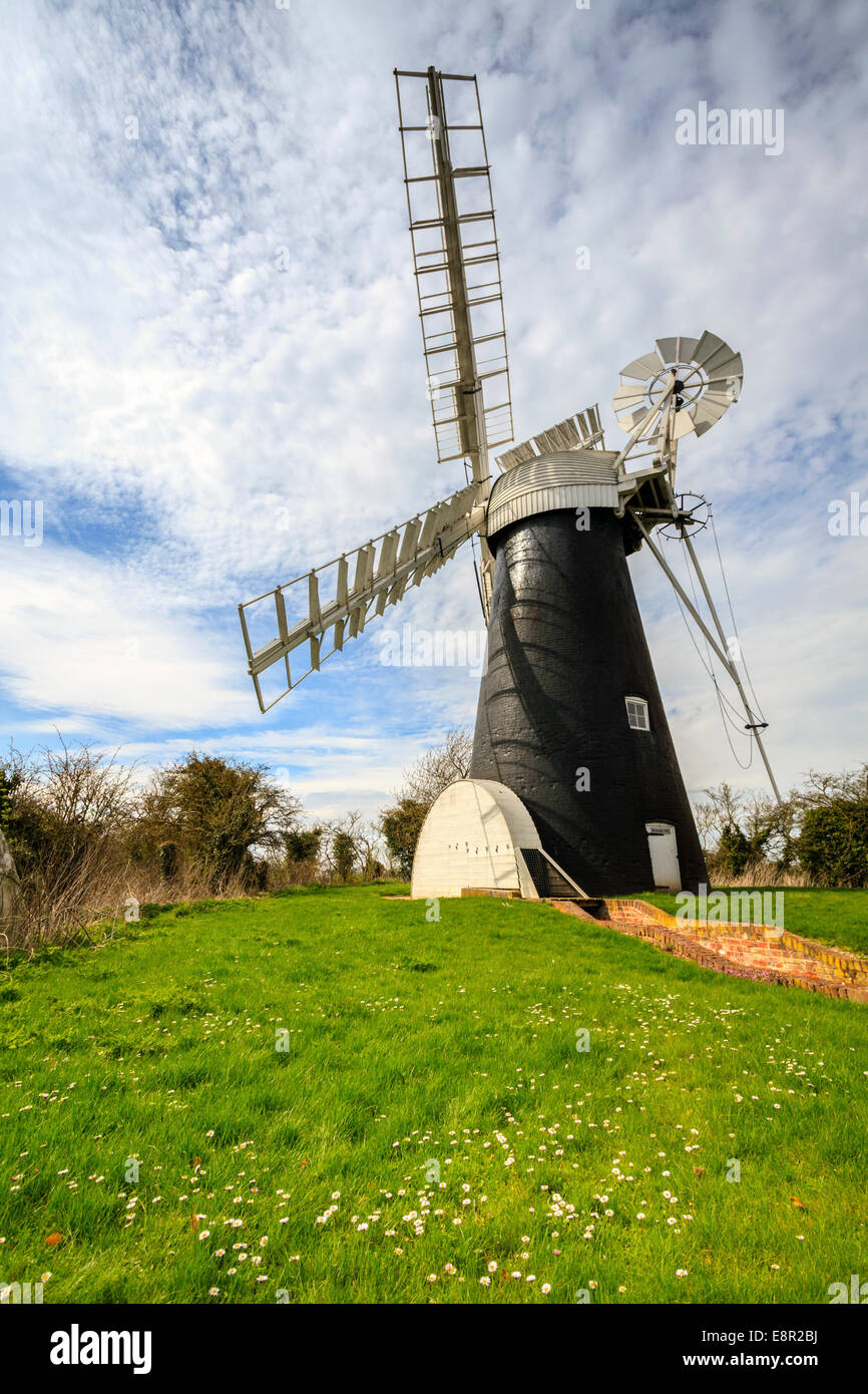 Polkey der Entwässerung Mühle im Broads National Park, Norfolk, England. Stockfoto