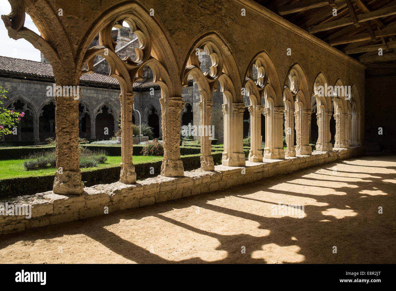 14. Jahrhundert Kloster Stiftskirche St. Pierre, La Romieu, Departement Gers, Midi-Pyrénées, Frankreich. UNESCO-Welterbe Stockfoto