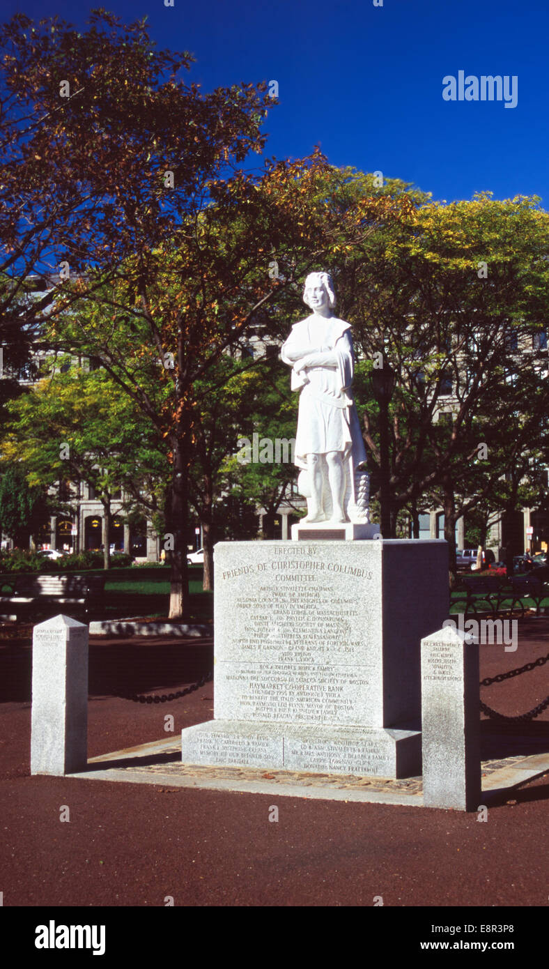 Christopher Columbus Statue, Boston, Massachusetts Stockfoto