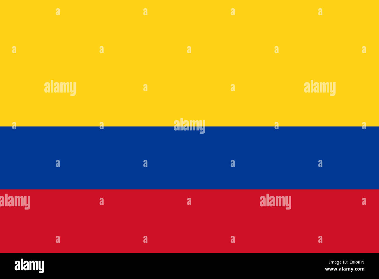 Flagge Kolumbiens - Standardverhältnis der kolumbianischen Flagge - True RGB-Farbmodus Stockfoto