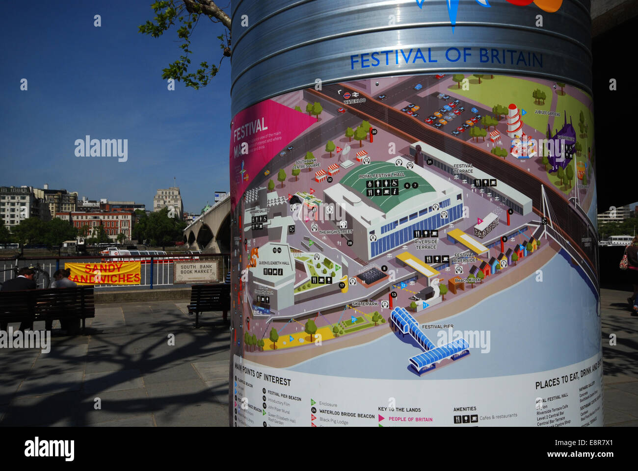 Londons South Bank Vereinigtes Königreich Stockfoto