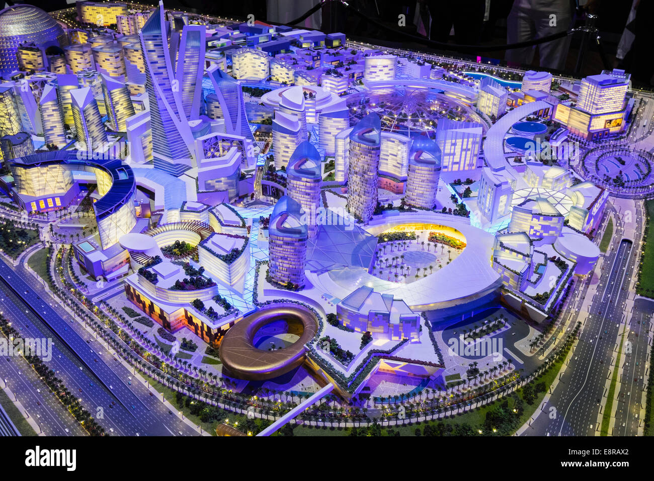 Modell des vorgeschlagenen neuen Luxus Einkaufs- und Immobilienentwicklung in der Mall of the World von Entwickler Dubai Holding in Unterkunft Stockfoto