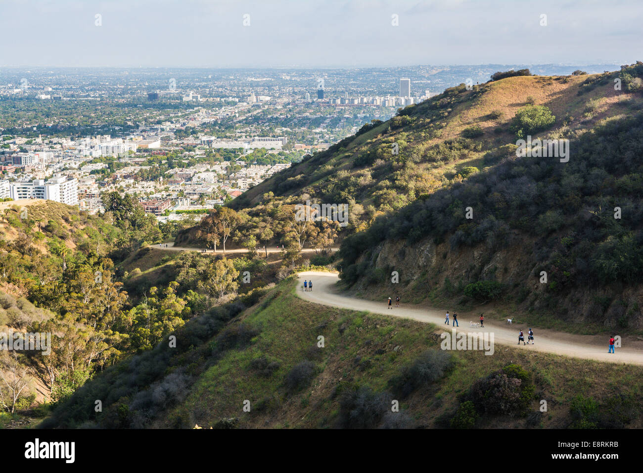 Wanderer im Runyon Canyon, Kalifornien, USA Stockfoto