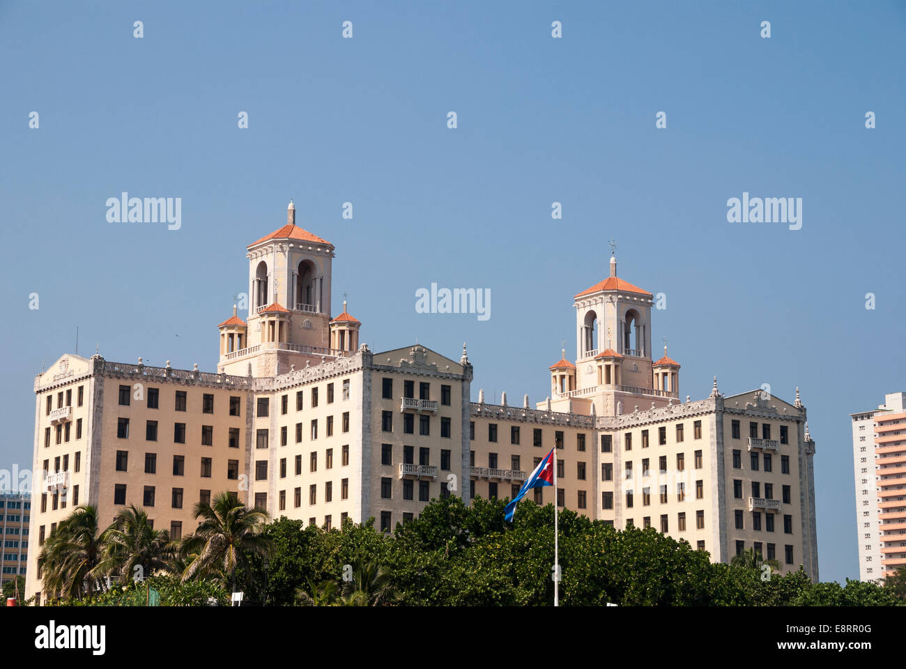 Ein Blick auf das luxuriöse Hotel Nacional de Cuba, ein 5-Sterne-Hotel, das für seine bekannten Gäste berühmt ist und in den 1950er Jahren als beliebter Treffpunkt der Mobs gilt Stockfoto