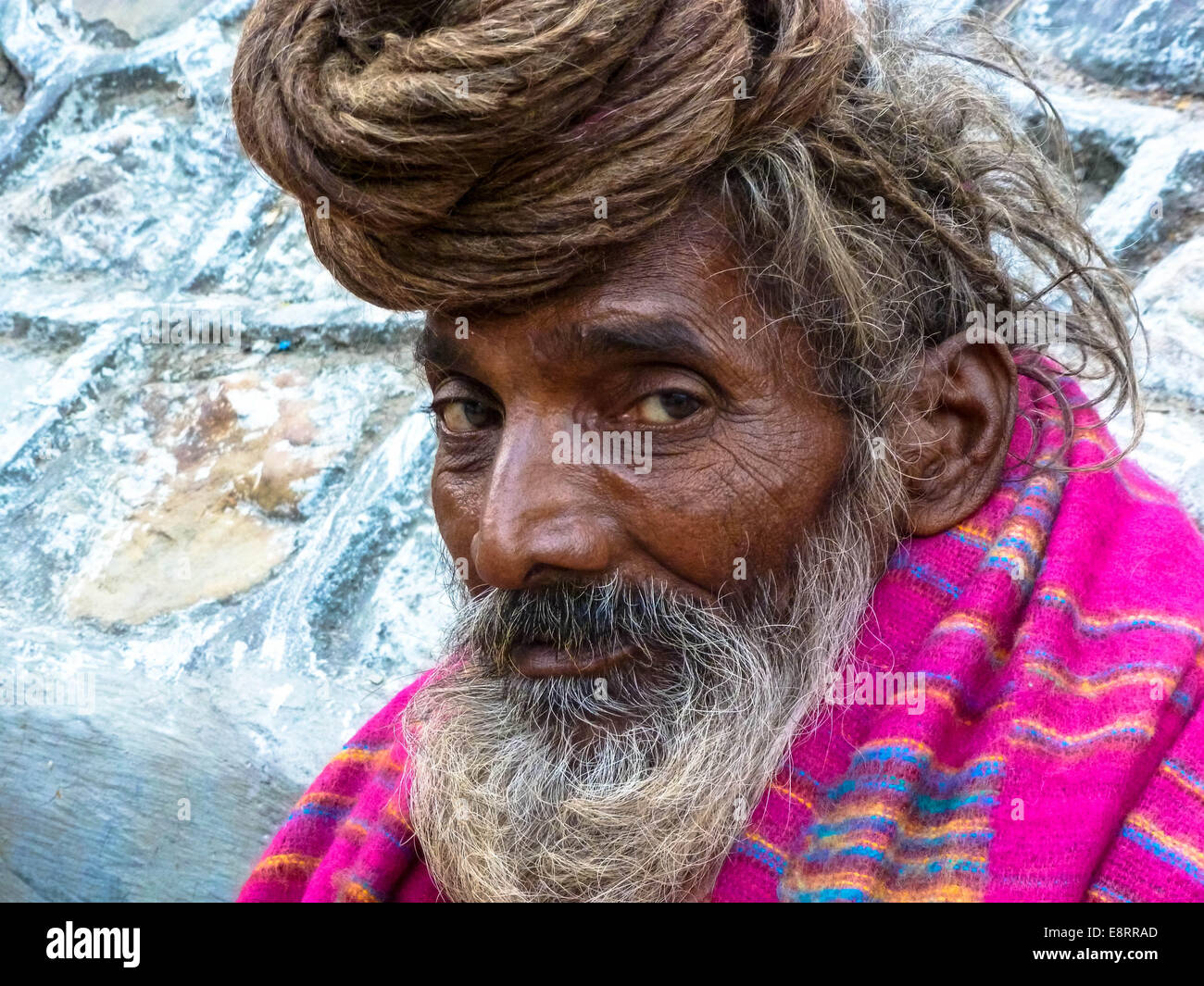 Yogi oder Sadhu in Rishikesh, Indien Stockfoto