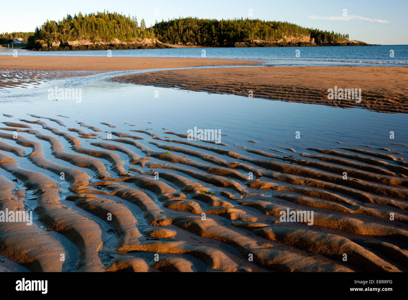 Gezeitenzone an neuen River Beach Provincial Park - New River Beach, New Brunswick, Kanada Stockfoto