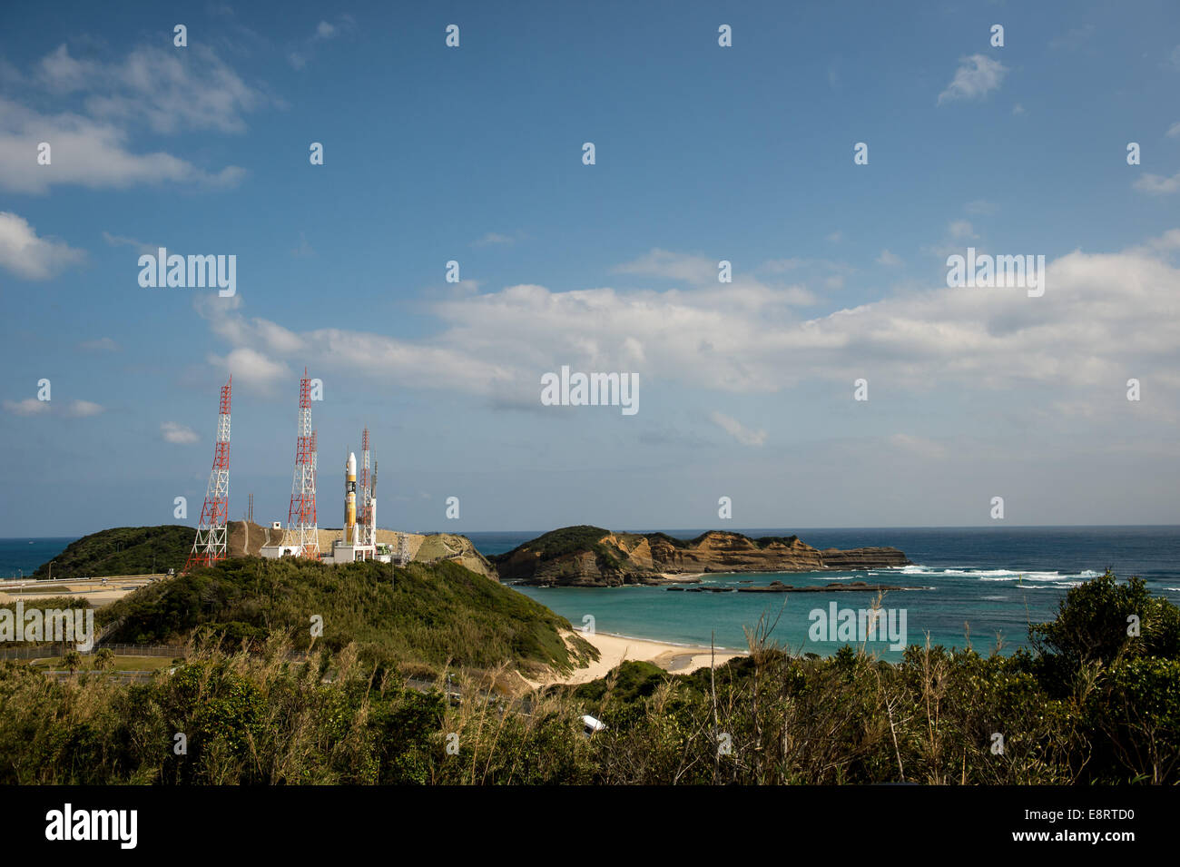 Einen japanischen H-IIA Rakete tragen die NASA-Japan Aerospace Exploration Agency (JAXA), globale Niederschlag Messung (GPM) Kern Stockfoto