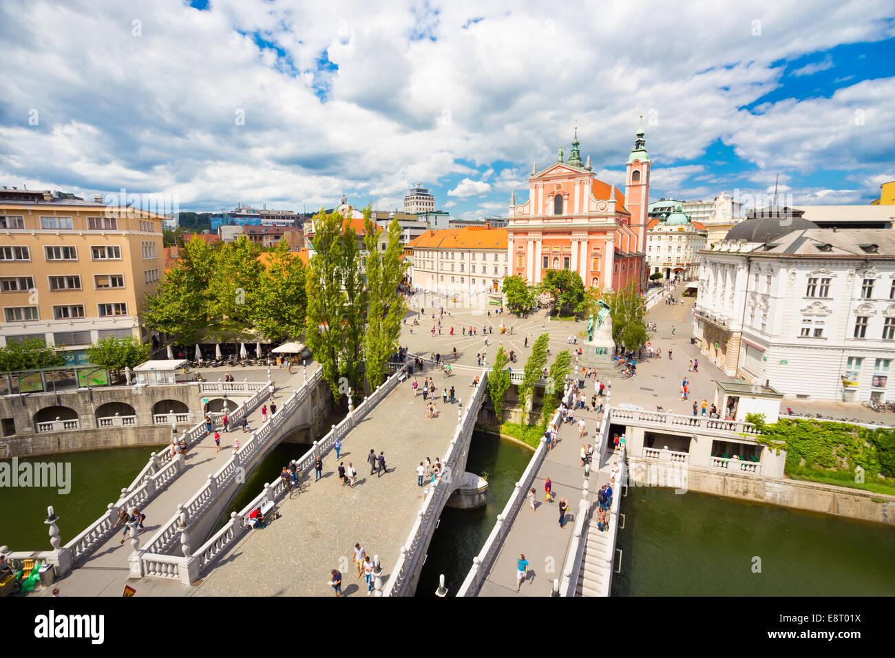 Preseren-Platz, Ljubljana, Hauptstadt von Slowenien. Stockfoto