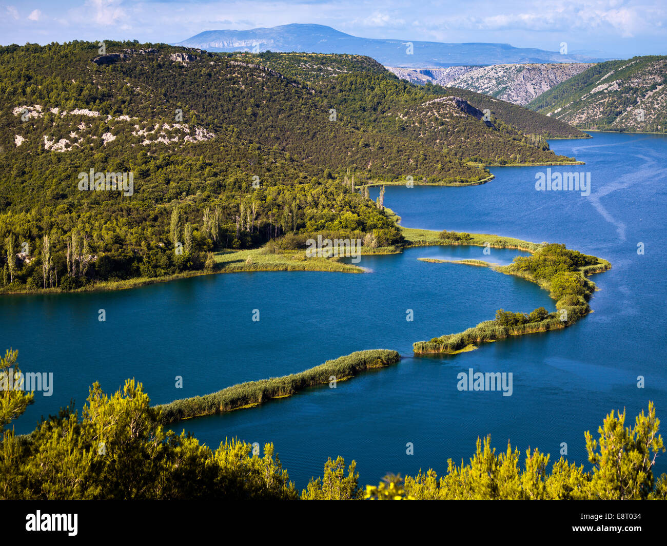 NP Nationalpark Krka in Kroatien die schönsten Natur in Kroatien Skradin Wasserfälle Natur grün Wasserflecken frisch Kalzium carbona Stockfoto