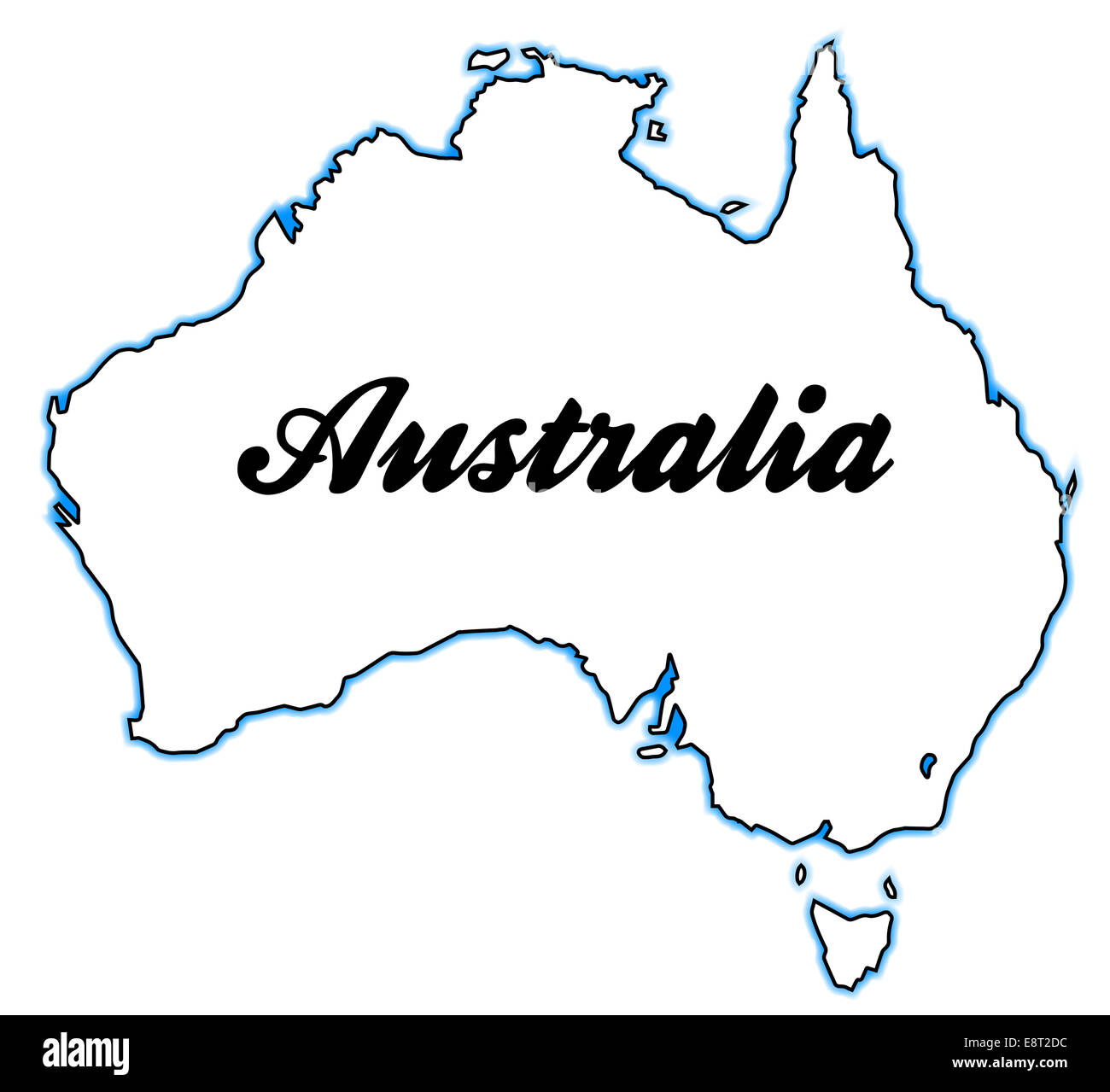 Australia map outline -Fotos und -Bildmaterial in hoher Auflösung – Alamy