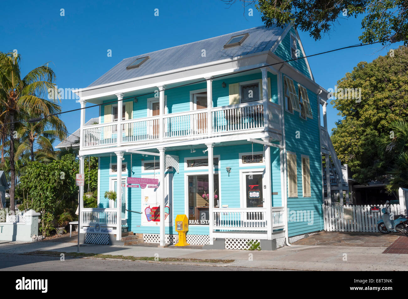 Blaues Haus in Key West, Florida, USA Stockfoto