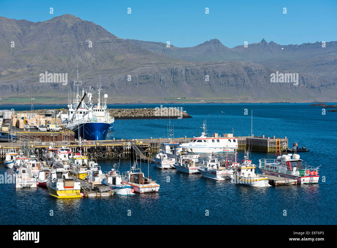 Hafen, Djúpivogur, Suður-Mulasysla, Austurland, östliche Region, Island Stockfoto