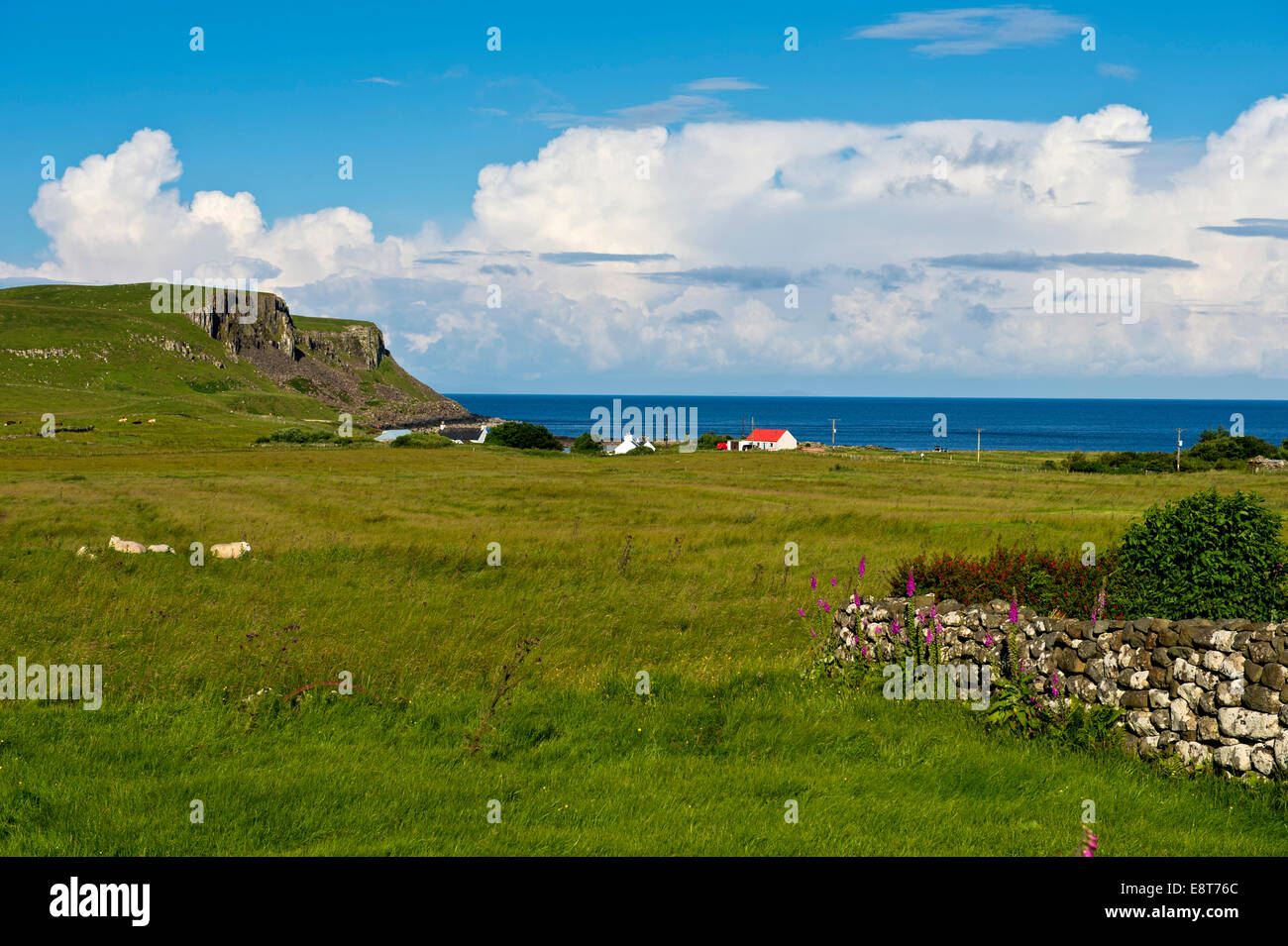 Küste in der Nähe von Bornesketaig, Isle Of Skye, innere Hebriden, Schottland, Vereinigtes Königreich Stockfoto