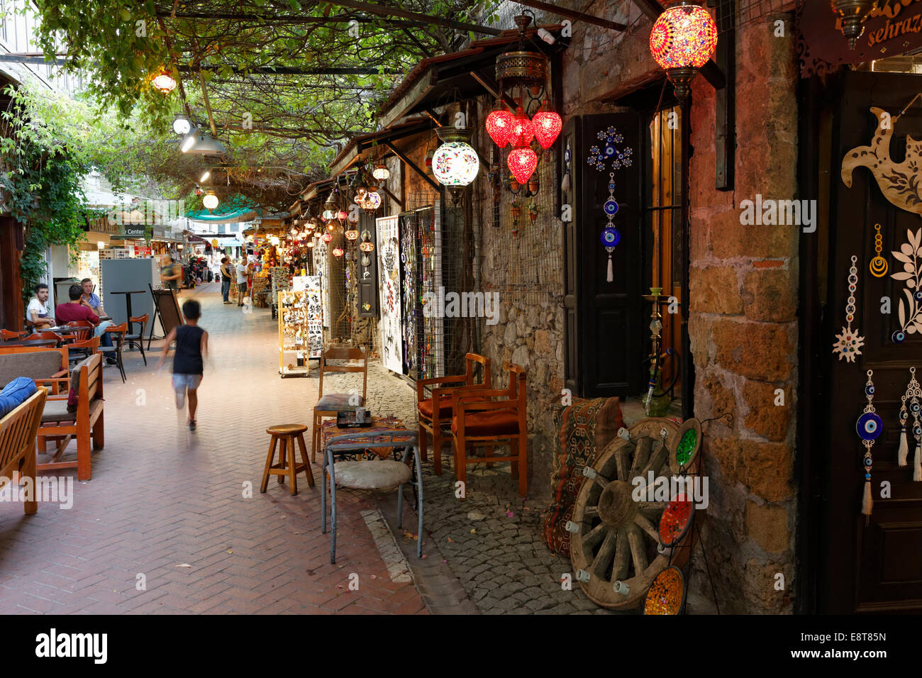 Lane in der alten Stadt, Fethiye, Muğla Provinz, Ägäis, Türkei Stockfoto