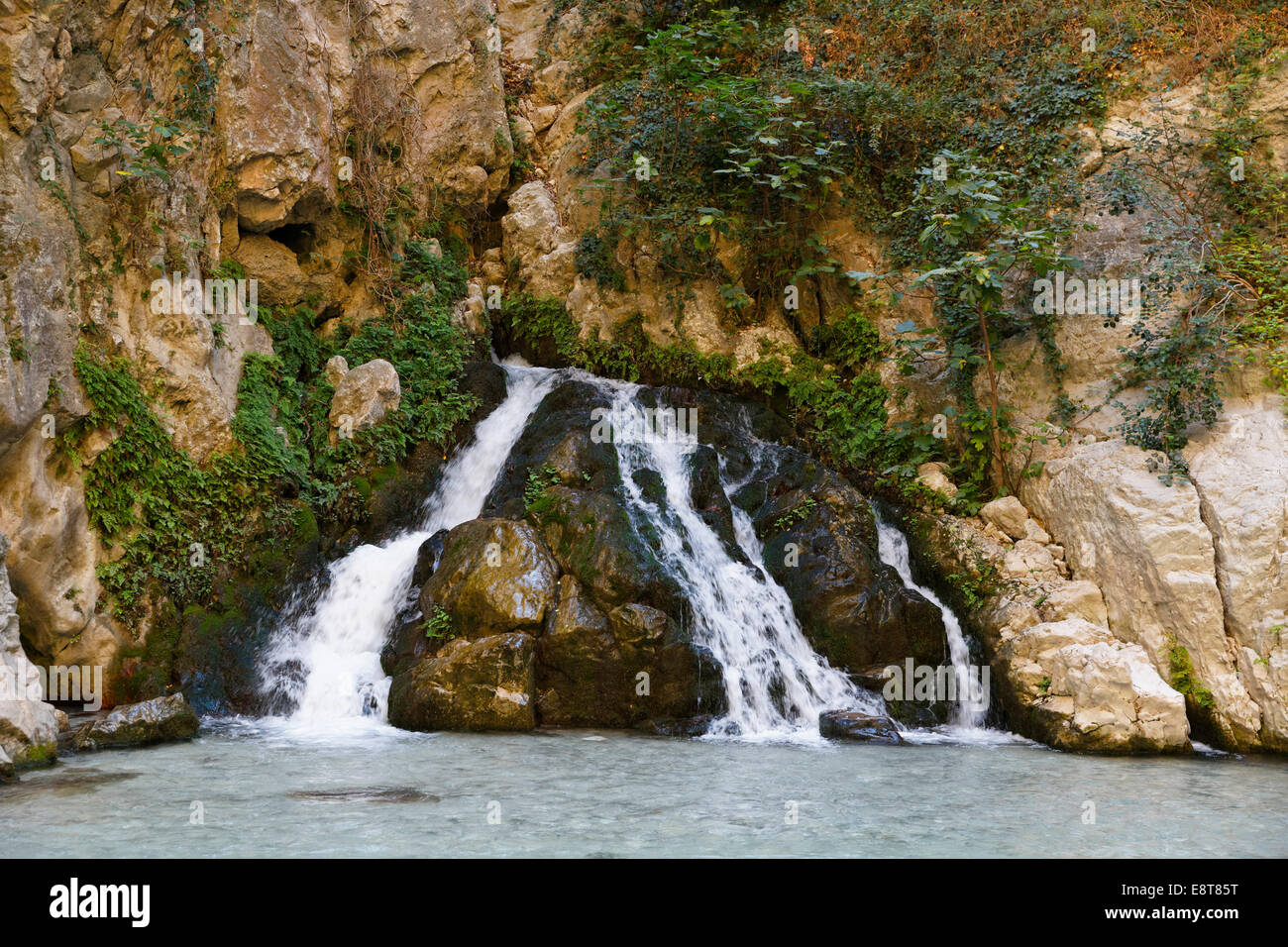 Wasserfall in Saklıkent Canyon, Provinz Muğla, Lykien, Ägäis, Türkei Stockfoto
