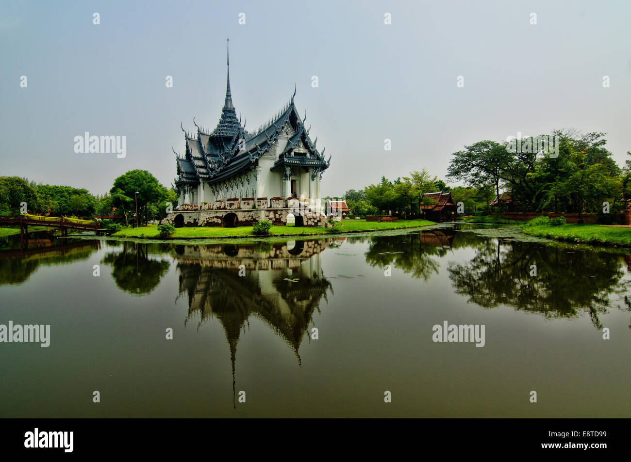 Dusit Maha Prasat Palast (Grande) im alten Siam Park, Muang Boran Stockfoto