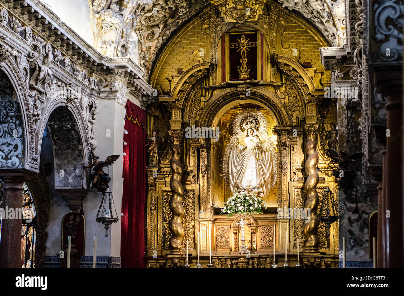 die kleine Kirche Santa Maria la Blanca, in Sevilla, Spanien Stockfoto