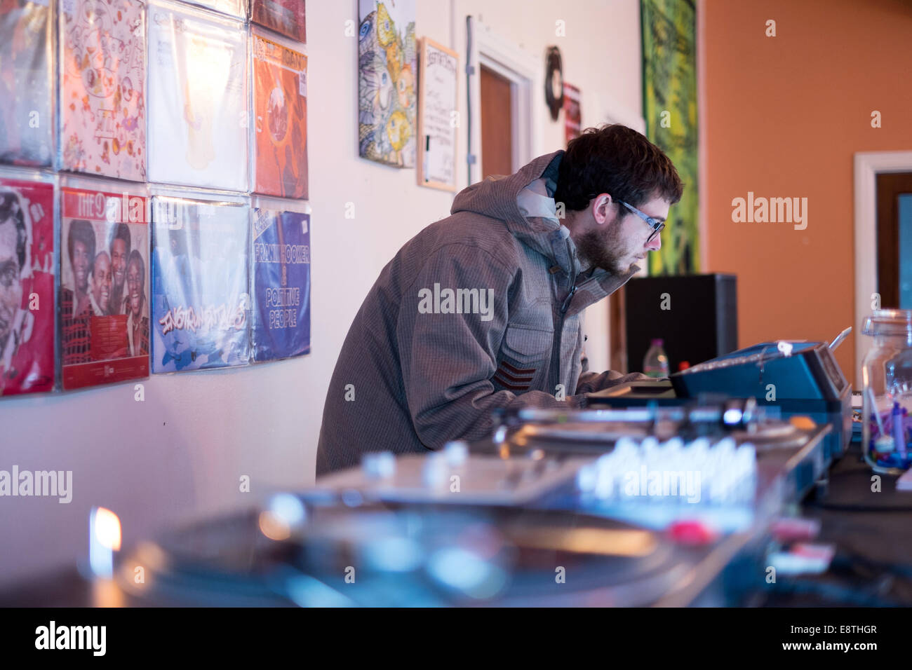 Platten-Records, Nottingham. Vinyl Shop. Stockfoto