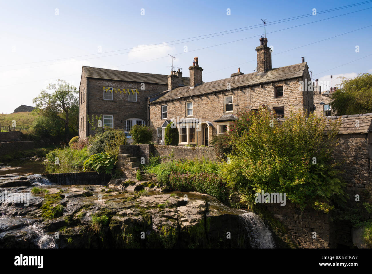 Ferienhäuser in Hawes, Wensleydale, North Yorkshire, England, Vereinigtes Königreich. Stockfoto