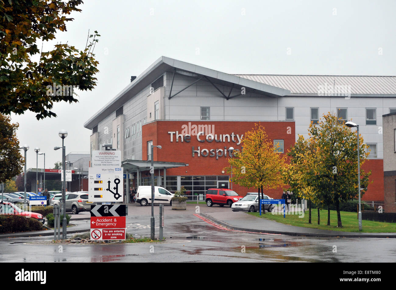 Hereford UK 14 Oktober Wye Valley NHS Trust wurde in "besondere Maßnahmen" durch die Pflege Qualität Kommission (CQC) genommen.  Abgebildet ist des Vertrauens Hereford County Hospital. Bildnachweis: Andrew Compton/Alamy Live-Nachrichten Stockfoto